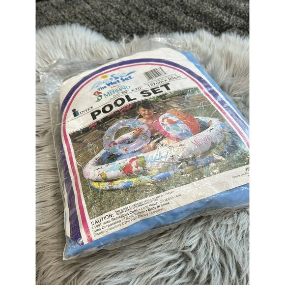 Intex The Wet Set The‎ Little Mermaid 1991 50" x 10" POOL & 20" RING Only - Picture 3 of 7